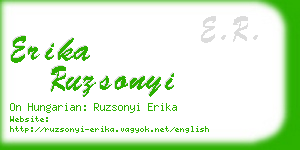 erika ruzsonyi business card